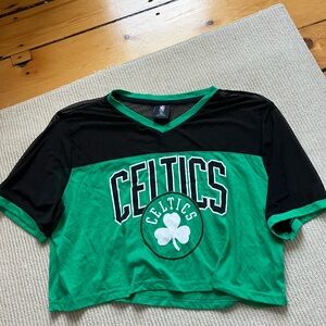 Boston Celtics basketball cropped fan shirt